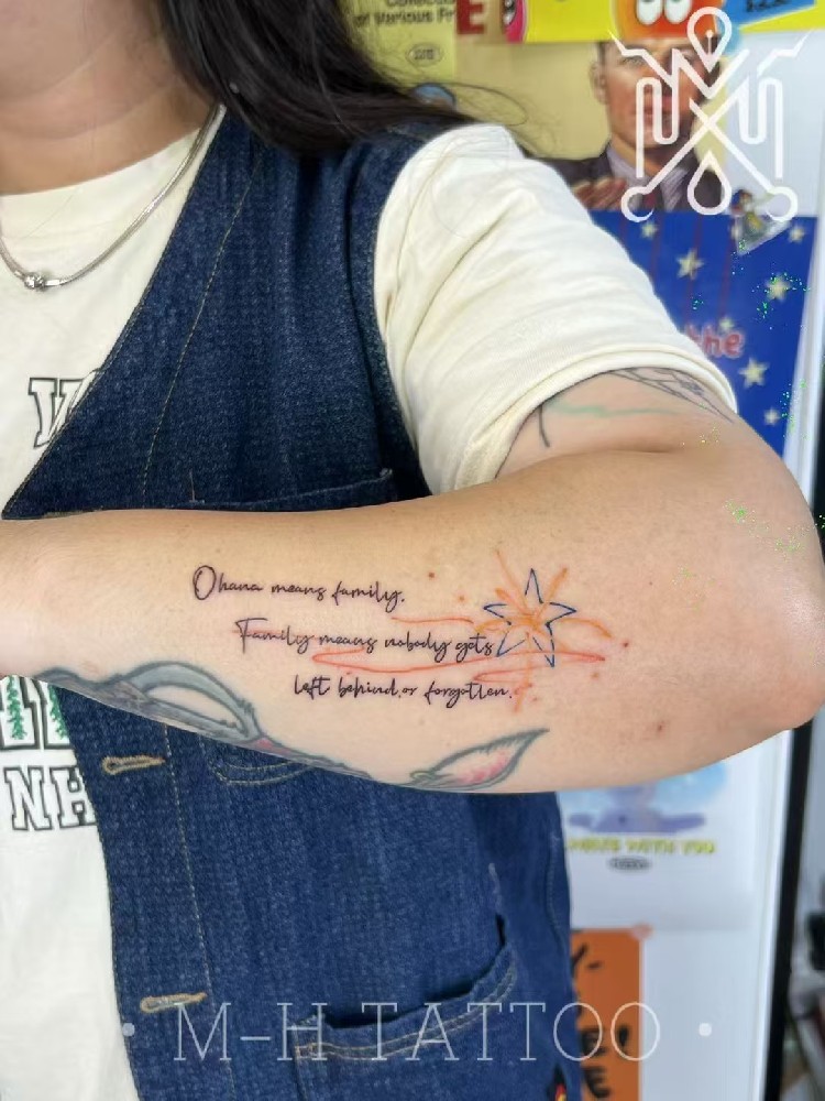 字母五角星纹身