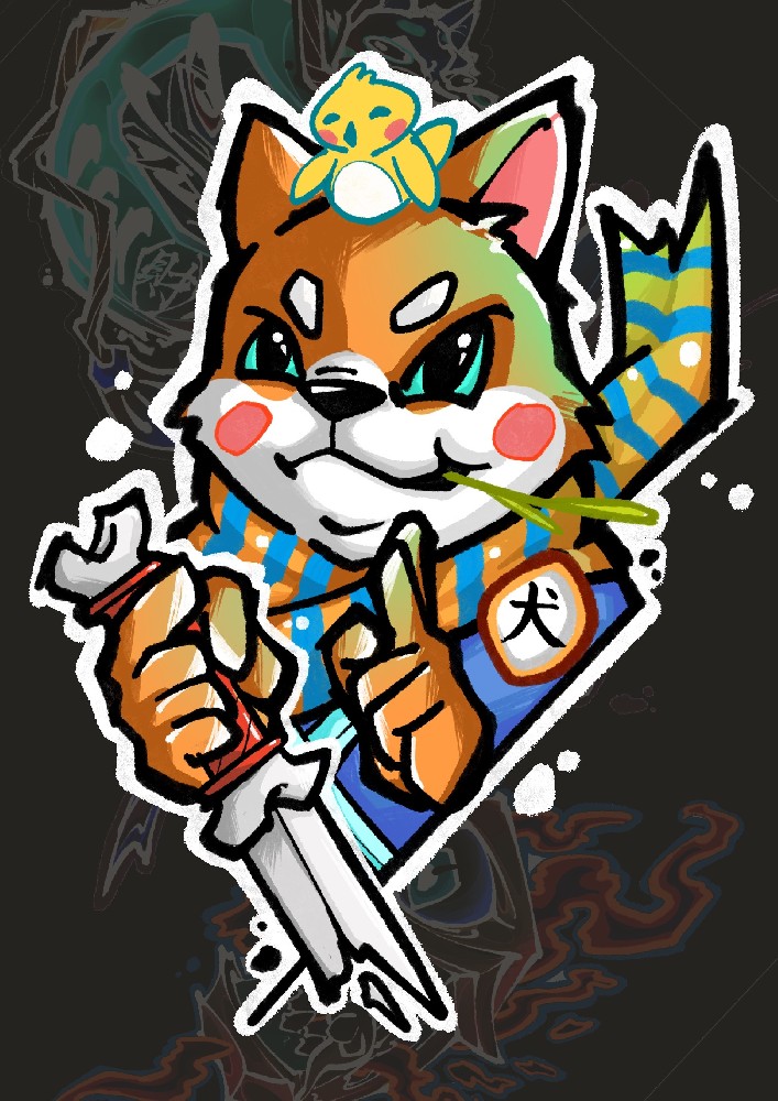 原创秋田犬手稿