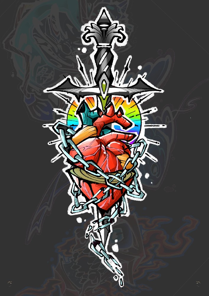 原创心脏匕首手稿