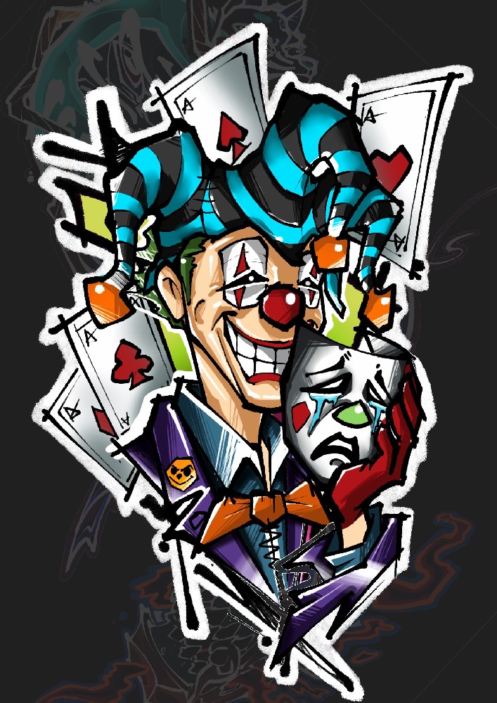 原创小丑手稿哭