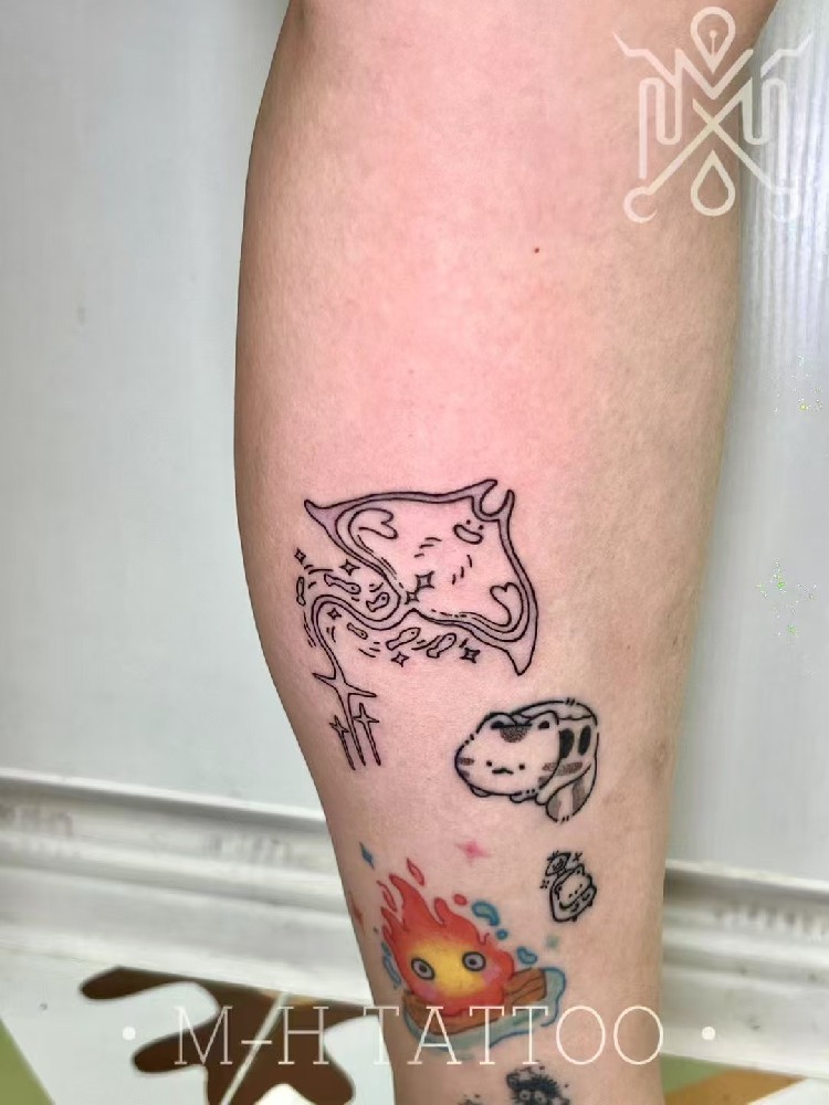 卡通魔鬼鱼纹身